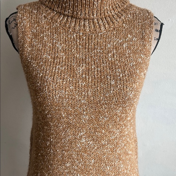 Anthropologie Tunic Turtleneck Sweater Tan Brown Size Small - Picture 7 of 11